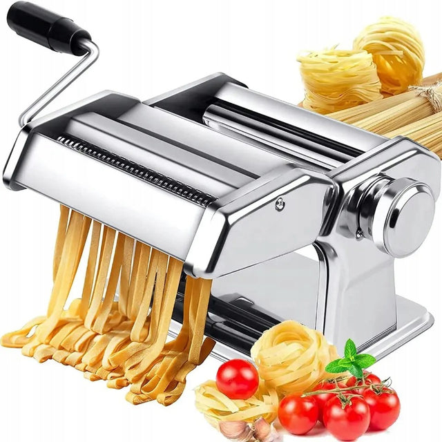 Maszynka do ciasta wałkowania makaronu pierogów lasagne stal nierdzewna 4w1 ręczna wałkownica