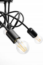 SUFITOWA LAMPA WISZĄCA PLAFON LOFT EDISON 5 x E27 żyrandol industrialny czarny metalowy do salonu jadalni, wysokość 35