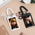 2x Star Bells Photocard Holder Keychain with Spring, PVC Photo Card Hold zawieszka na kartę kolekcjonerską, gadżet dla