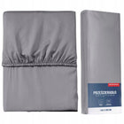Prześcieradło mikrosatyna z gumką 120x200 szare na materac do 25 cm, tkanina poliestrowa, certyfikat oeko-tex Standard