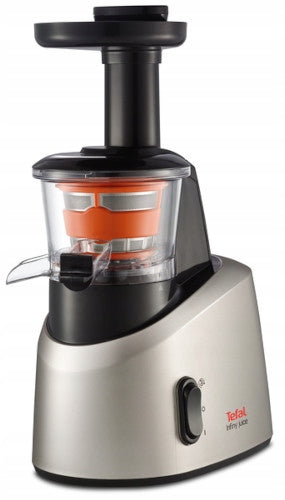 Wyciskarka wolnoobrotowa tefal infiny press ZC255B do owoców i warzyw, prasa do soków, pionowa, 200 w, 0,8 l, płynny