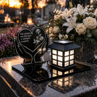 Znicz solarny Wieczna Róża fotowoltaiczny LED na grób Cmentarz Lampka solar ozdoba nagrobna, kwiat świetlny, 13 cm