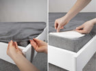 Prześcieradło mikrosatyna z gumką 120x200 szare na materac do 25 cm, tkanina poliestrowa, certyfikat oeko-tex Standard