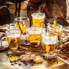 SZKLANKI TERMICZNE DO KAWY HERBATY LATTE 350ml KUBKI PODWÓJNE ŚCIANKI 4 szt naczynia do serwowania napojów, bezbarwne