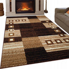 Nowoczesny Dywan BCF Shiraz 200x300 2x3 Szare Brązowy Bordo do Pokoju polipropylenowy prostokątny wzór kwiatowy salon