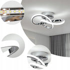 Lampa sufitowa plafon LED zyrandol biały nowoczesny 30W 6000K oprawa aluminiowa srebrna do salonu z wbudowanym źródłem
