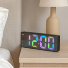 Budzik zegar elektroniczny cyfrowy LED 24h głośny alarm drzemka temp stołowy na stolik nocny, pokojowy, wyświetlacz