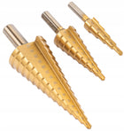Wiertła stopniowe frezujące 4-32MM do metalu HSS drewna plastiku 3-8MM 6 EL stożkowe spiralne zestaw otworów