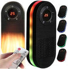 Mocna farelka elektryczna ceramiczna grzejnik termowentylator z pilotem RGB czarny