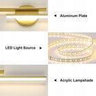 Kinkiet LED lampa ścienna złota nowoczesna do salonu korytarza 24W 4500K 60cm oprawa aluminiowa 2 punkty świetlne