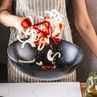 WOK 30 cm z pokrywką KINGHoff KH1984 stal węglowa nieprzywierająca Indukcja patelnia głęboka do smażenia