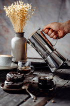 Kawiarka zaparzacz do kawy espresso Działa na Indukcja Gaz Stalowa 500ml moka pot, 10 filiżanek, srebrna, można myć w