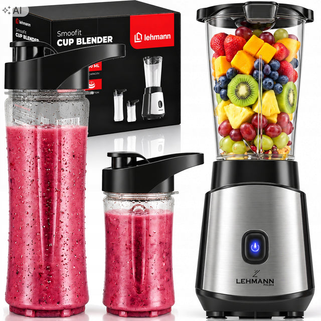 Blender kielichowy do smoothie koktajli 1200W miksuje kruszy LÓD 2x bidony