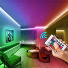 Taśma LED RGB 10m wodoodporna bluetooth sterowanie aplikacją montessa podświetlenie dekoracyjne wnętrz, wielokolorowe