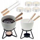 ZESTAW DO FONDUE CZEKOLADOWEGO PODGRZEWACZ SERA KUBEK CERAMICZNY + GRATISY naczynie do roztapiania, sosy, dipy i