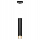 Lampa Sufitowa LED Wisząca Czarna Złota GU10 LEDLUX nowoczesna tuba oprawa metalowa do wnętrz, 1 punkt świetlny