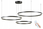 LAMPA WISZĄCA 3 RINGI SUFITOWA żyrandol 100W PILOT 40/60/80 xxl TUYA PAMIĘĆ czarna oprawa LED z aluminium do salonu i