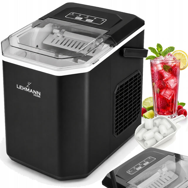 Kostkarka do lodu lehmann 12kg na dobę szybka wydajna łatwa obsługa LED 100 w czarny