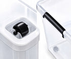 Pojemnik plastikowy 55l na kółkach z pokrywą, duży organizer zabawek pudło, skrzynia do przechowywania, bezbarwny
