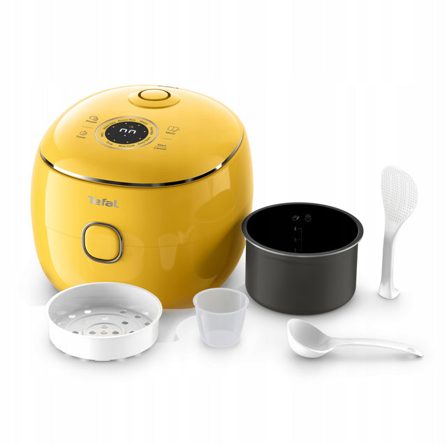 Multicooker Tefal POP ryżowar 0,7l żółty garnek elektryczny 8 trybów do duszenia i podgrzewania, podtrzymywanie ciepła, opóźniony start, moc 350 w