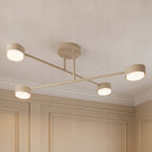 Nowoczesna Lampa Sufitowa Plafon Żyrandol Spot Beż Ecru Kaszmir 4x Gx53 LED oprawa metalowa do salonu i sypialni