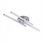 Lampa sufitowa lampa LED wiszaca srebro 6500K nowoczesna do salonu 18W żyrandol aluminiowy 3-punktowy 14 cm 55 cm