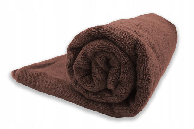 Ręcznik premium SPA frotte duży brązowy 450 GSM kąpielowy hotelowy 90x180 bawełniany szybkoschnący gładki na prezent do łazienki