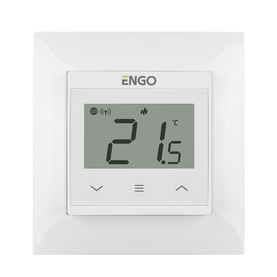 Engo E55-W regulator temperatury 230V wi-fi internetowy biały do ramki termostat pokojowy do sterowania ogrzewaniem