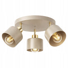 Lampa sufitowa żyrandol Plafon wisząca LED 3x E27 Beżowa ZŁOTA LOFT GOLD metalowa oprawa oświetleniowa 3-punktowa, do