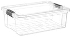 Pojemnik do przechowywania 20l z pokrywą klipsy przezroczysty 49x34,8x17cm plastikowe pudełko organizer uniwersalny na