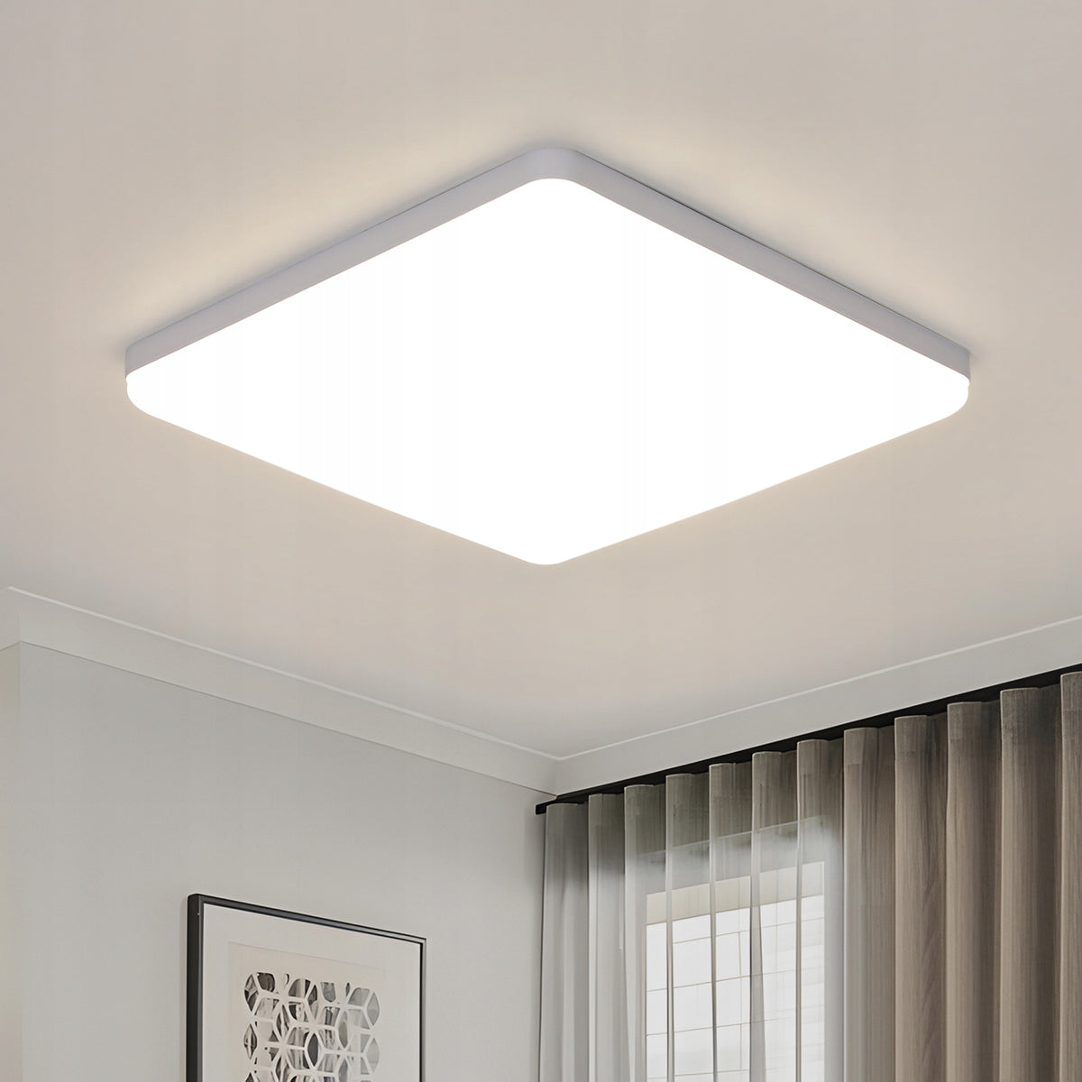 Lampa łazienkowa sufitowa lampa plafon LED biały nowoczesna 4500K 43W oprawa prostokątna, neutralna barwa światła