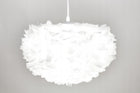 Nowoczesna lampa sufitowa wisząca żyrandol LED Biała E27 Piórko klosz 30 cm, 1 punkt świetlny, tworzywo sztuczne, maks