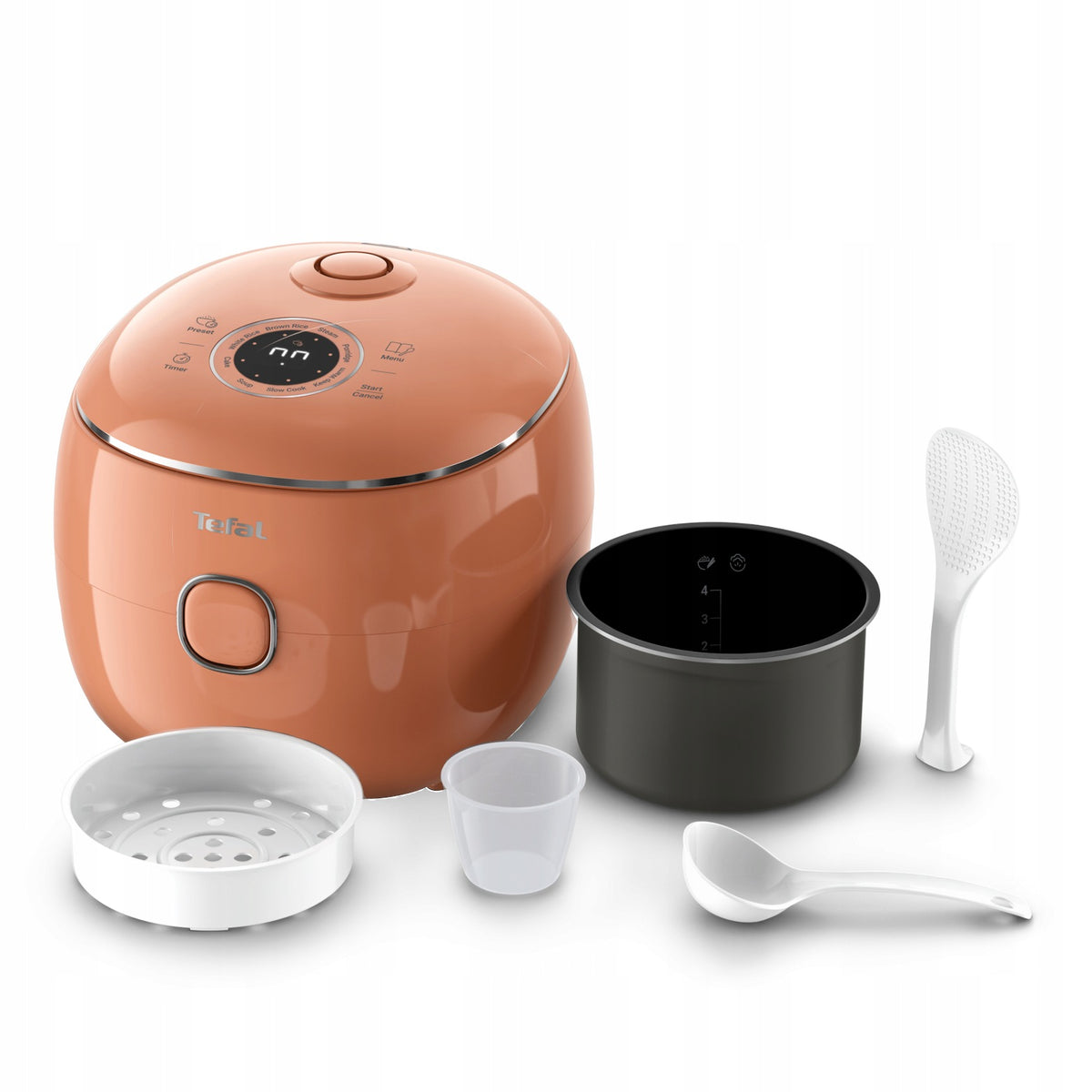Multicooker Tefal POP ryżowar 0,7l terakota garnek elektryczny 8 programów 0.7 l 350 w pomarańczowy