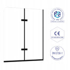 Parawan nawannowy składany 2-SKRZYDŁOWY czarny 100cm transparentny sevante osłona do wanny ze szkła, 140 cm, ochrona