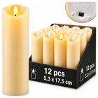 12x wkład do zniczy na baterie świeczka elektryczna efekt płomienia 17,5cm lampka nagrobna LED, oświetlenie cmentarne