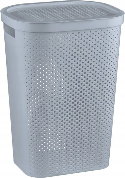 Kosz na pranie Curver Infinity 60l jasno szary (231008) pojemnik na brudną odzież, wolnostojący, z tworzywa sztucznego, do łazienki, 59 l