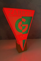 Podświetlany Herb Górnik Zabrze LED RGB 3D Lampka dekoracja USB pilot 22cm do pokoju kibica, prezent dla fana piłki