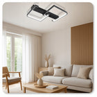 Plafon LED sufitowy 30 w 3000 lm Barwa Światła 3w1 Ściemnianie 45x38x6cm lampa do salonu czarna zintegrowane źródło