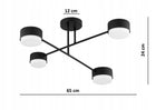 Lampa Sufitowa Wisząca Żyrandol Plafon Spot Halogenowa Czarny Mono Gx53 oprawa metalowa 4-punktowa do salonu kuchni
