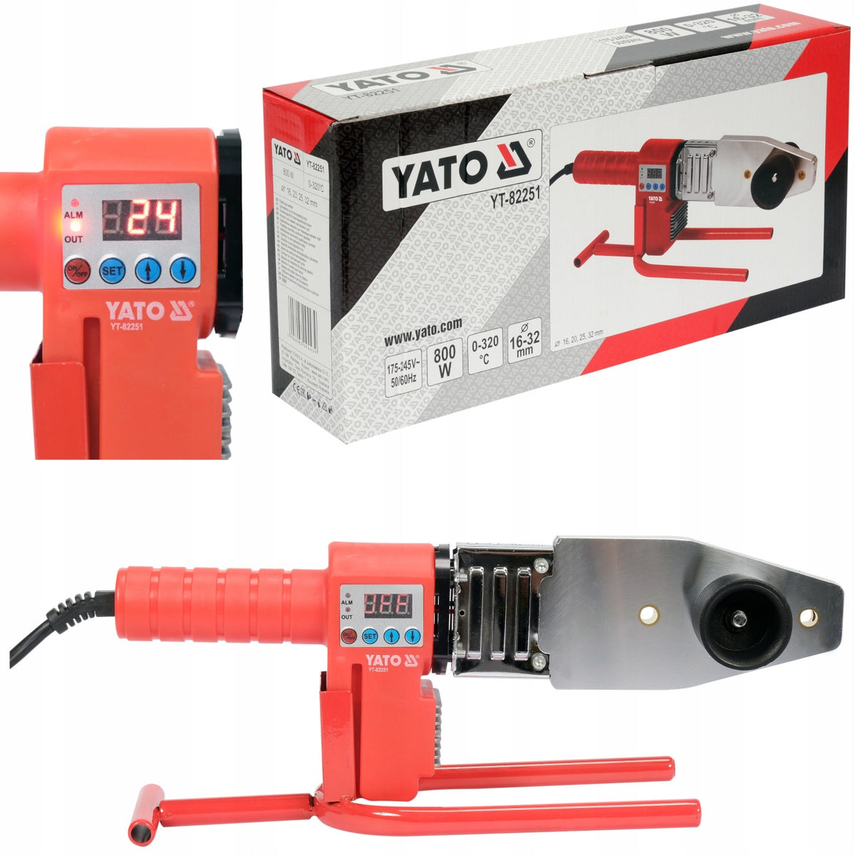 Yato zgrzewarka do RUR termoplastycznych 800W matryce 16-32mm wyświetlacz
