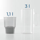 Dzbanek filtrujący szklany Wessper D2 Borosilicate 3l + 1 filtr Aquamax srebrny/szary