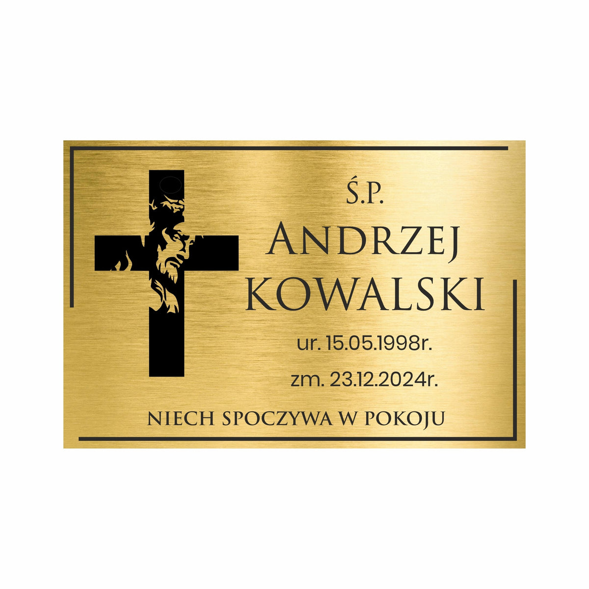 Tabliczka nagrobna na krzyż grób odporna na warunki atmosferyczne 20x13cm oznaczenie cmentarne, tworzywo sztuczne