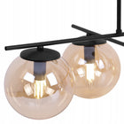 LAMPA SUFITOWA WISZĄCA ŻYRANDOL CZARNY LOFT NOWOCZESNY LED NAD WYSPĘ KULE 4 punkty świetlne, szklana oprawa, gwint E14