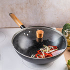 WOK 30 cm z pokrywką KINGHoff KH1984 stal węglowa nieprzywierająca Indukcja patelnia głęboka do smażenia
