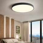 Plafon Natynkowy LED 50cm Okrągły Czarny Design, Sufitowy 50W 4000K 4250lm oświetlenie do pokoju, zintegrowane źródło