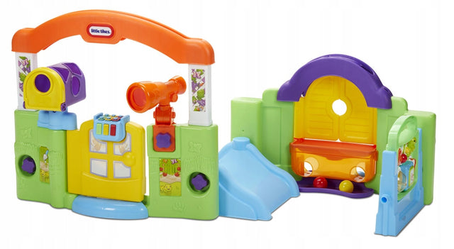Domek Dla Dziecka Centrum Aktywności zestaw edukacyjny Little Tikes zabawka sensoryczna dla niemowlaka, panel interaktywny plastikowy, rozwój
