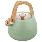 Czajnik z Gwizdkiem 2,5l klausberg KB-9039 Indukcja Gaz Drewniany Styl kettle stalowy do gotowania wody, zielony
