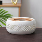 Podgrzewacz ceramiczny pod dzbanek zaparzacz czajnik na świeczkę tealight ocieplacz do kawy, biały