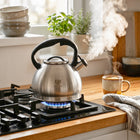 Czajnik na GAZ czajnik z gwizdkiem pokrywą 3l stal indukcja srebrny inox czajnik tradycyjny 3 l czarny, srebrny, szary