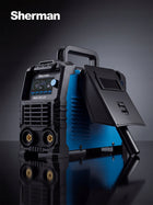 Spawarka inwertorowa MMA 161 LCD Elektrody TIG Lift 150A Sherman + walizka prostownik spawalniczy, 230 V, cykl pracy